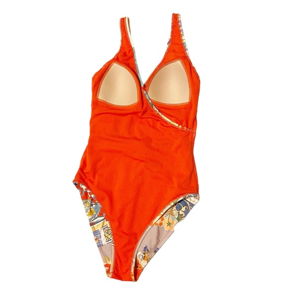JOHNNY WAS California Mixi one piece swimsuit wrap style multicolor size XS - Picture 4 of 9